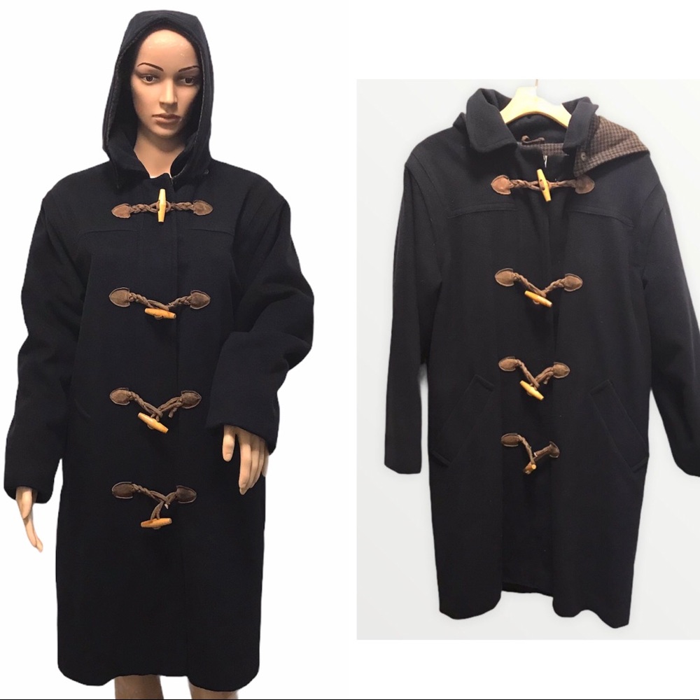 VINTAGE L.L. Bean Freeport Maine Wool Hooded Coat